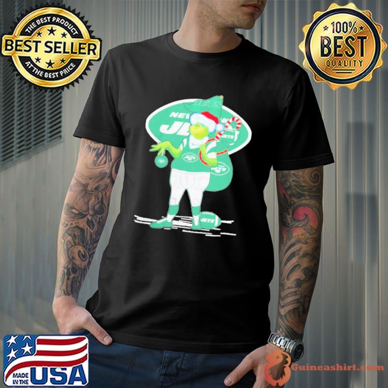 Grinch Hat Santa New York Jets Gift Christmas 2023 Shirt