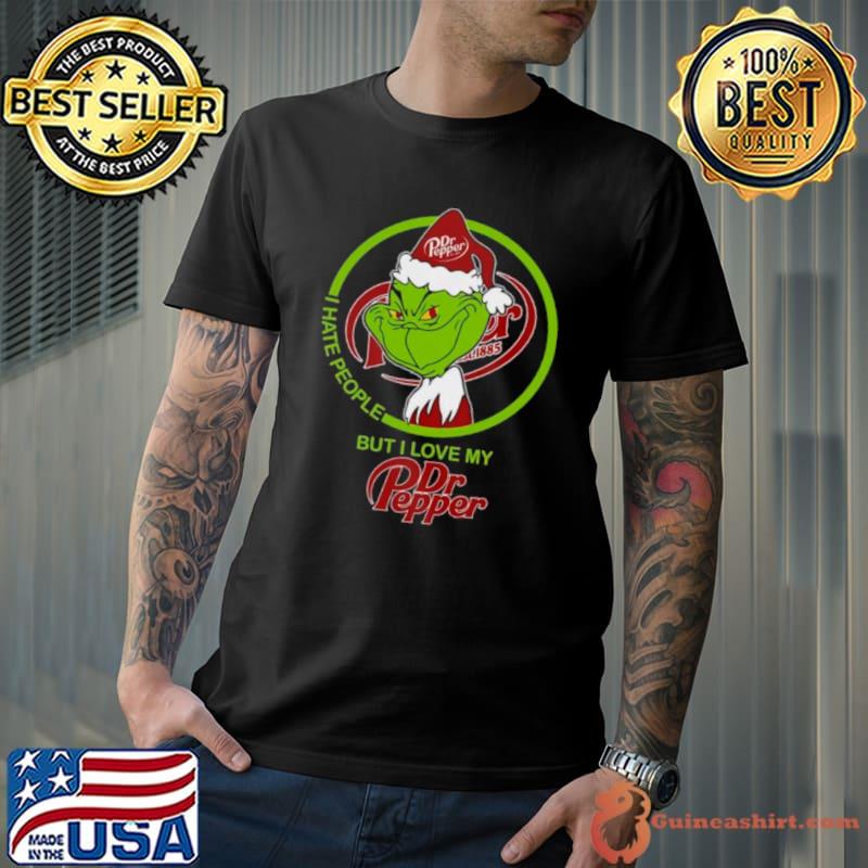 Grinch I Hate People But I Love My Dr Pepper Christmas Shirt