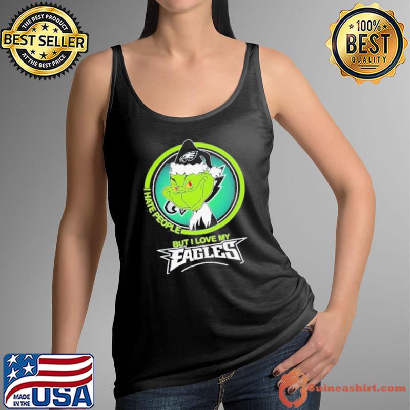 Grinch I Hate People But I Love My Philadelphia Eagles Shirt Tank Top
