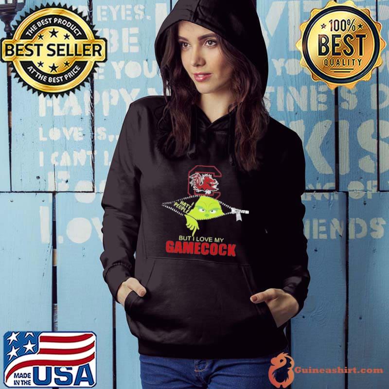 Grinch Zipper I Hate People But I Love My South Carolina Gamecocks Shirt Hoodie