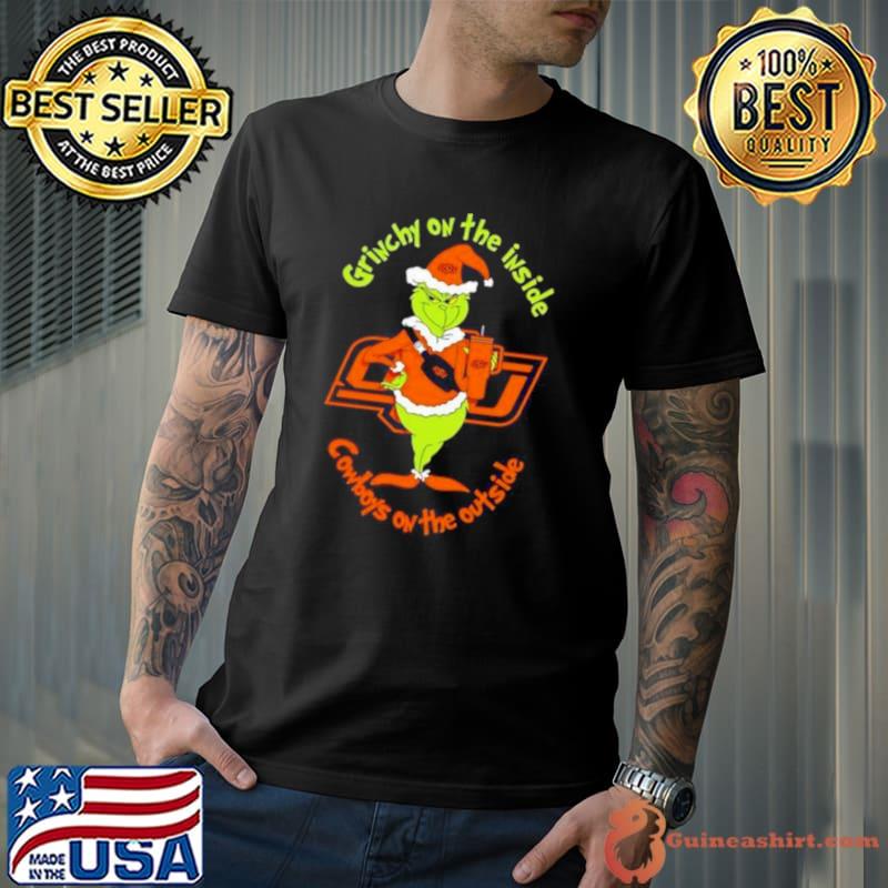 Grinchy On The Inside State Cowboys On The Outside Christmas Shirt