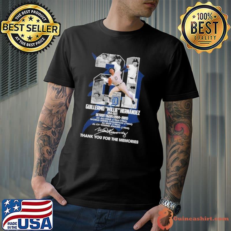 Guillermo Willie Hernandez 1954 2023 Detroit Tigers 1984 1989 Thank You For The Memories Signature Shirt