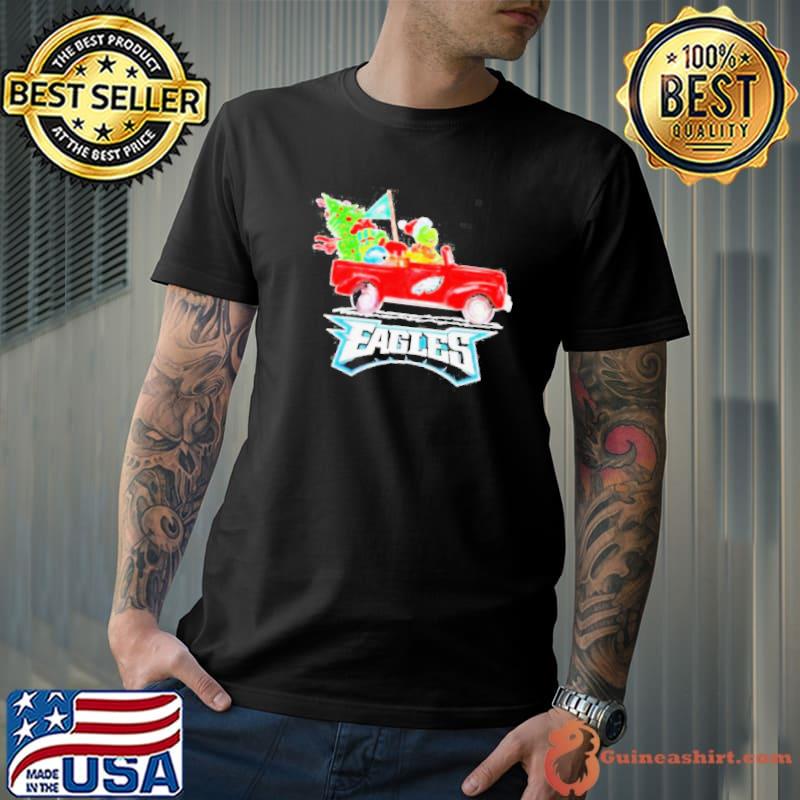 Happy Merry Christmas The Grinch drive a car Philadelphia Eagles football funny 2023 shirt
