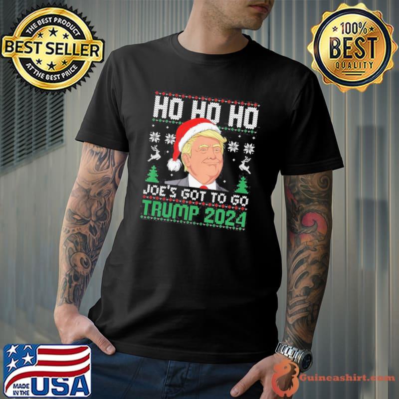 Ho Ho Ho Joe's got to go donald trump with santa hat xmas shirt