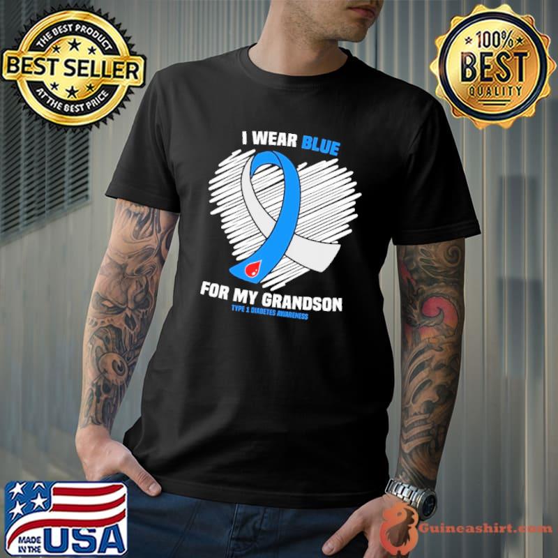 I Wear Blue For My Grandson Diabetes Awareness Shirt