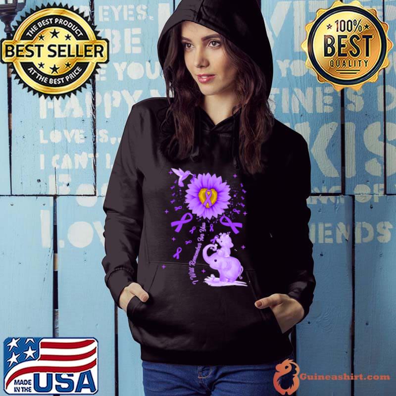 I Will Remember For You Elephants Flower Alzheimer's Awareness T-Shirt Hoodie