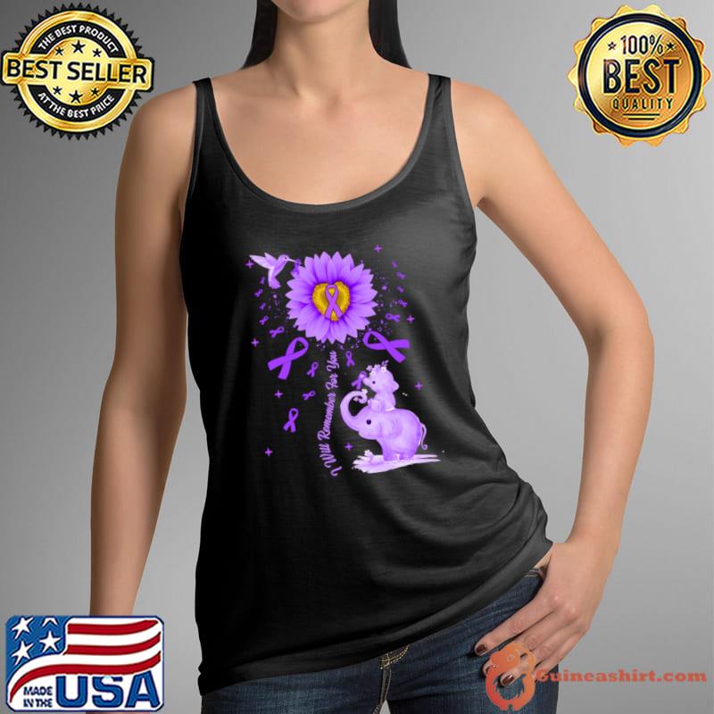 I Will Remember For You Elephants Flower Alzheimer's Awareness T-Shirt Tank Top