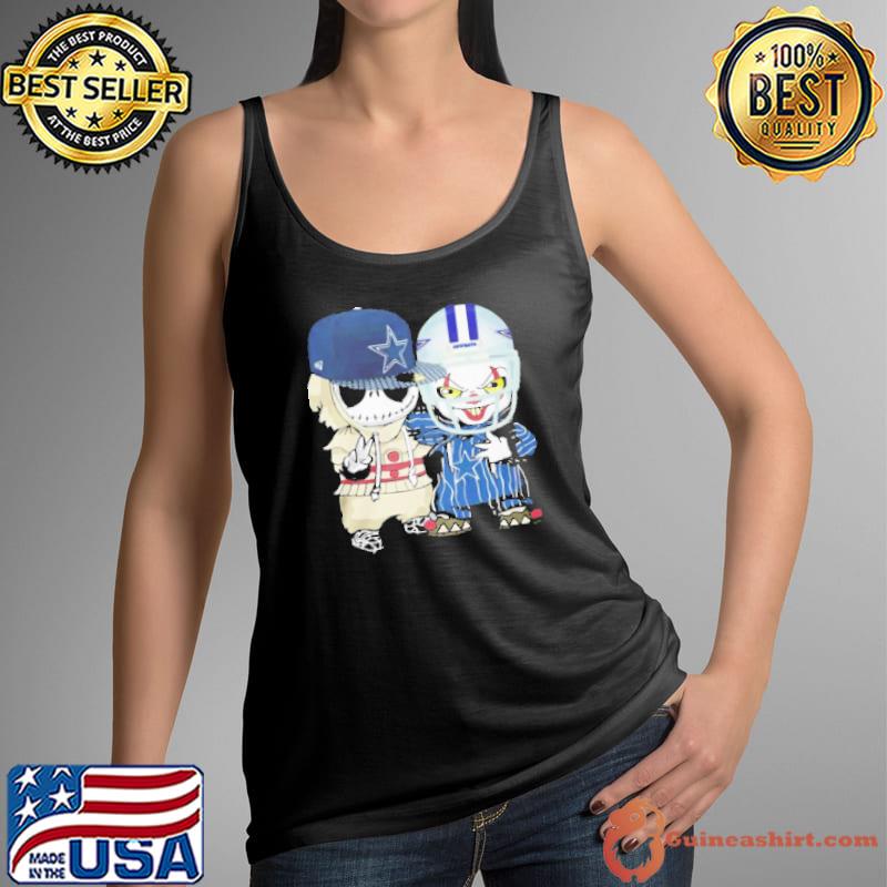 Jack Skellington And Joker Player Dallas Cowboys Football Shirt Tank Top