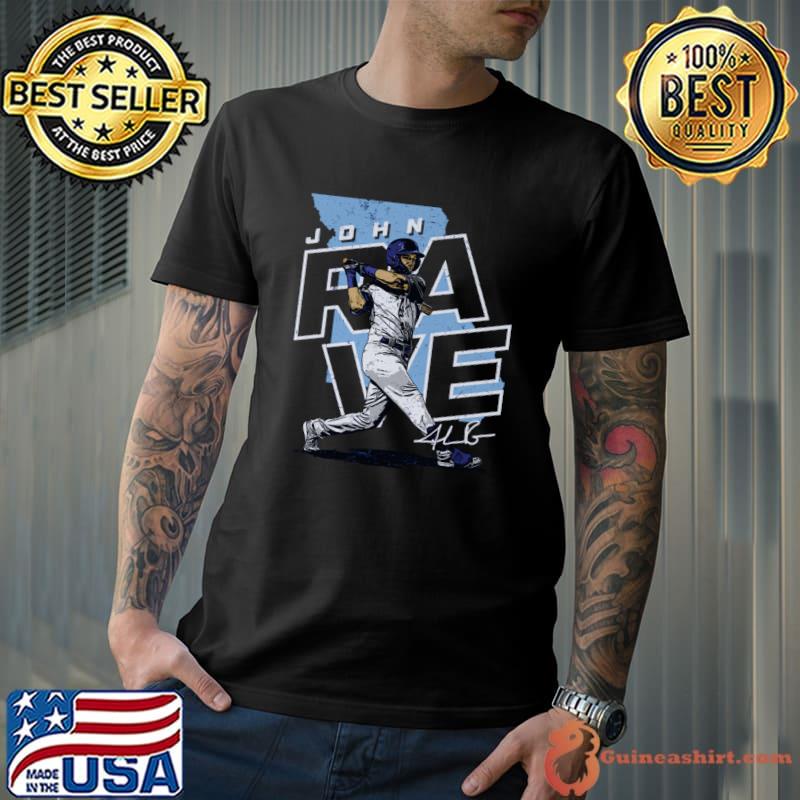 John Rave Kansas City Player Map Signature baseball T-Shirt