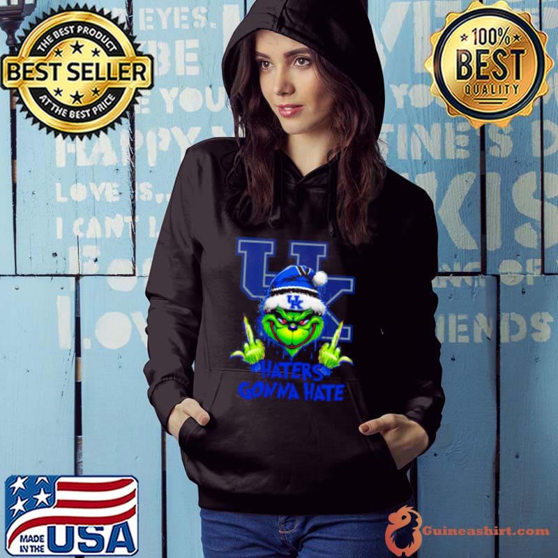 Kentucky Wildcats Grinch Santa Middle finger haters gonna hate s Hoodie
