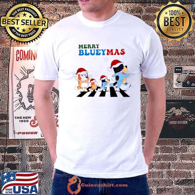 Merry blueymas bluey family on the street shirt