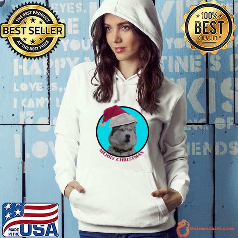 Merry Christmas Husky Puppy Shirt Hoodie
