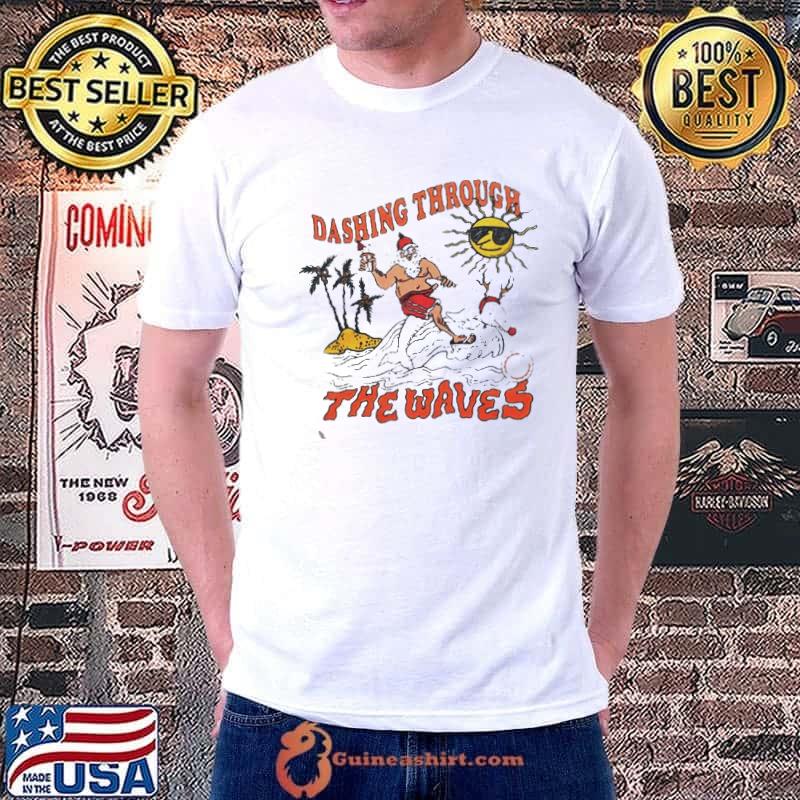 Miami Dolphins Santa Claus Dashing Through The Waves Christmas Shirt