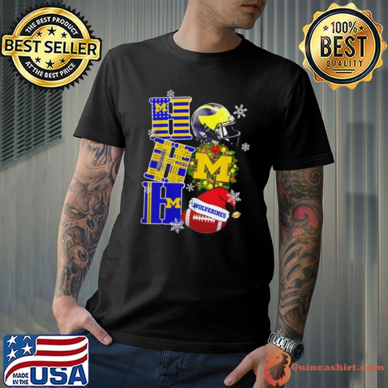 Michigan Wolverines Ncaa Ho Ho Ho Christmas Shirt