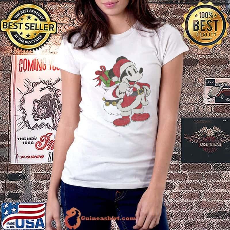 Mickey Mouse Santa Claus Shirt Ladiestee