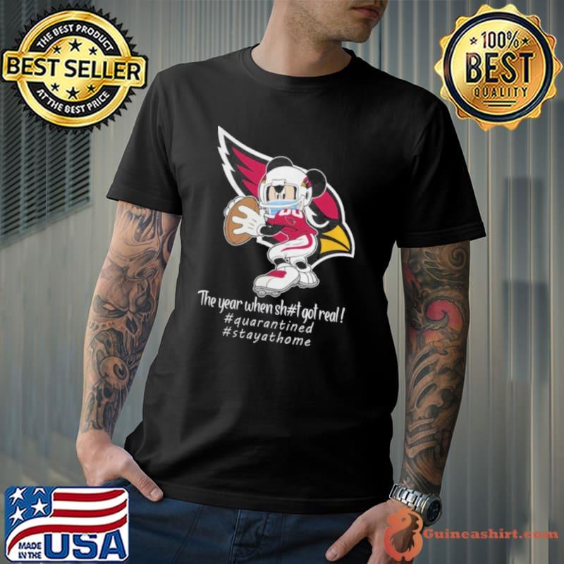 Mickey Mouse x Arizona Cardinals The Year When Sh#t Got Real Logo Shirt