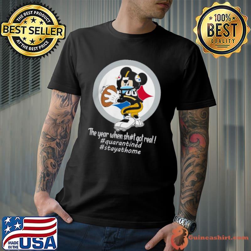 Mickey Mouse x Pittsburgh Steelers The Year When Sh#t Got Real Logo Shirt
