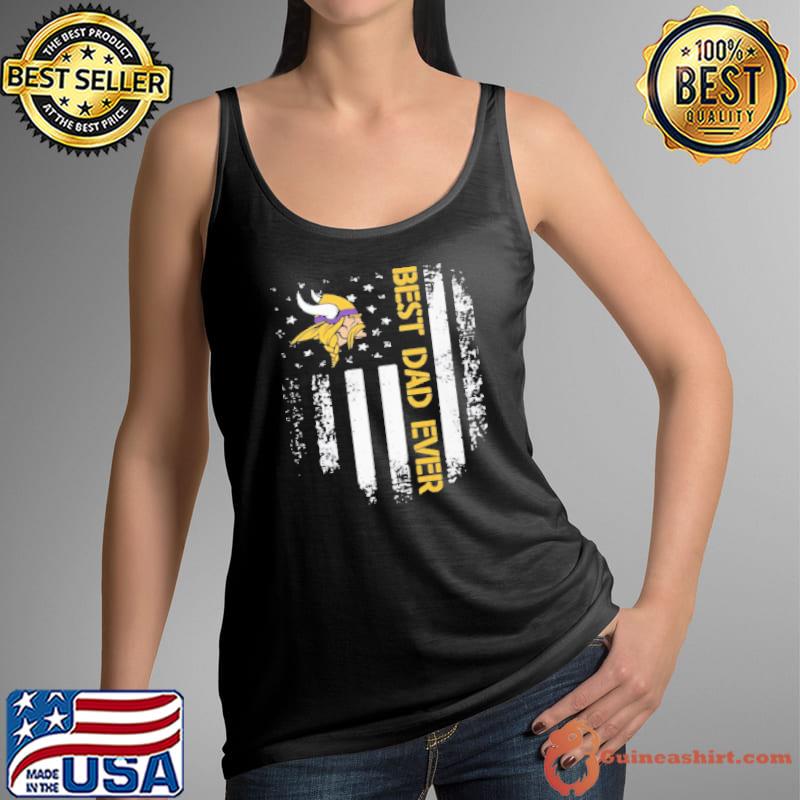 Minnesota Vikings Best Dad Ever American Flag Shirt Tank Top