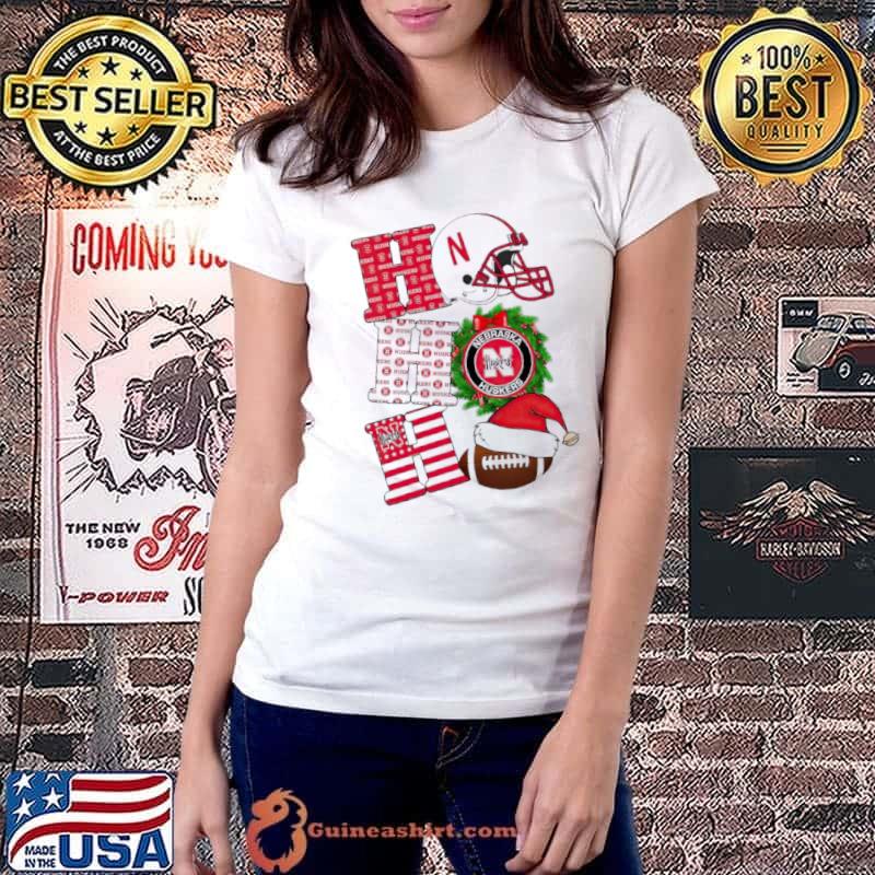 Nebraska Cornhuskers Ho Ho Ho Christmas s Ladiestee