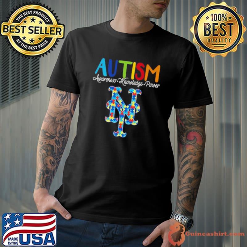 New York Mets Autism Awareness Knowledge Power Shirt