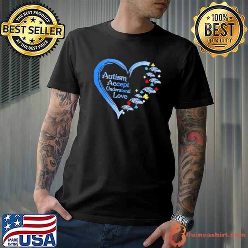 NFL Baltimore Ravens Autism Accept Understand Heart Love Shirt