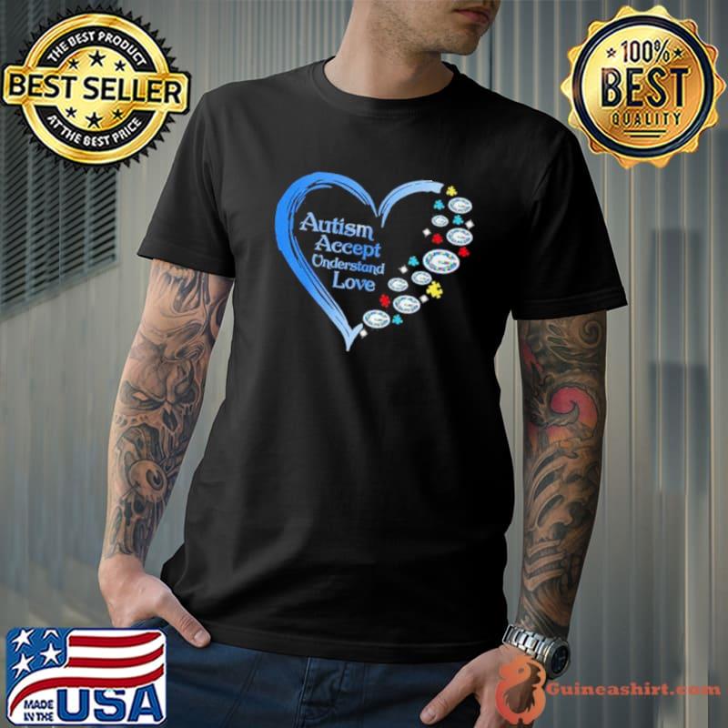 NFL Green Bay Packers Autism Accept Understand Heart Love Shirt