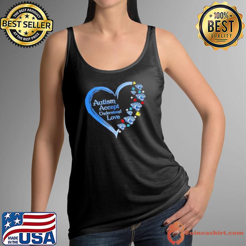 NFL Jacksonville Jaguars Autism Accept Understand Heart Love Shirt Tank Top