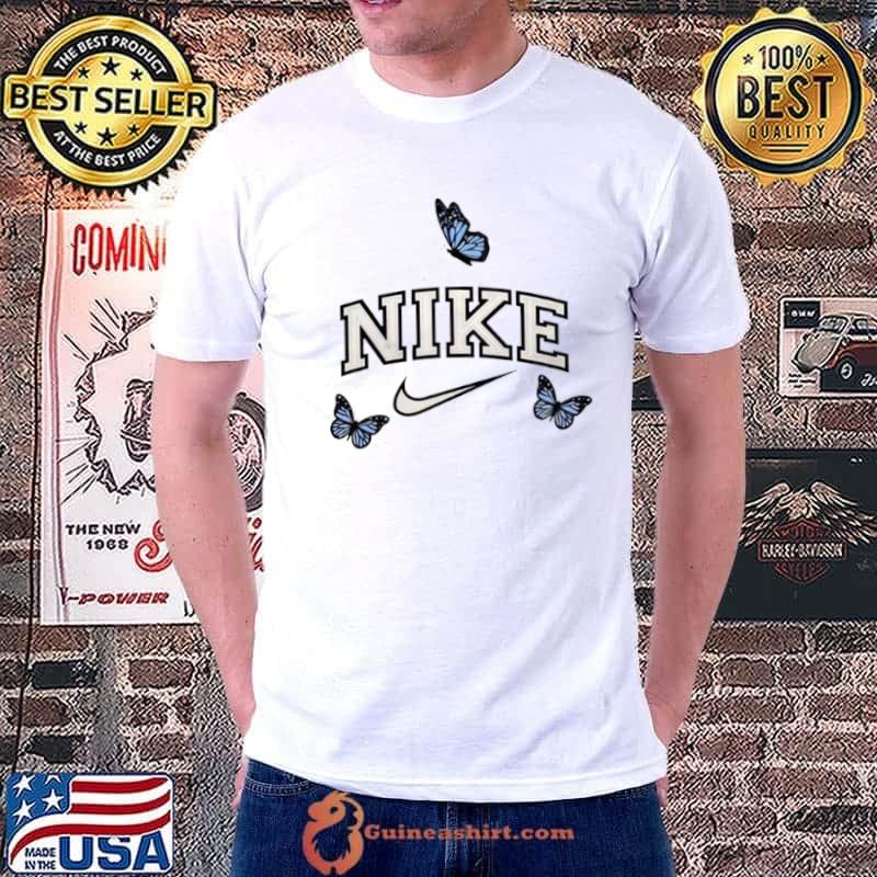 Nike Logo X Blue Butterflies shirt