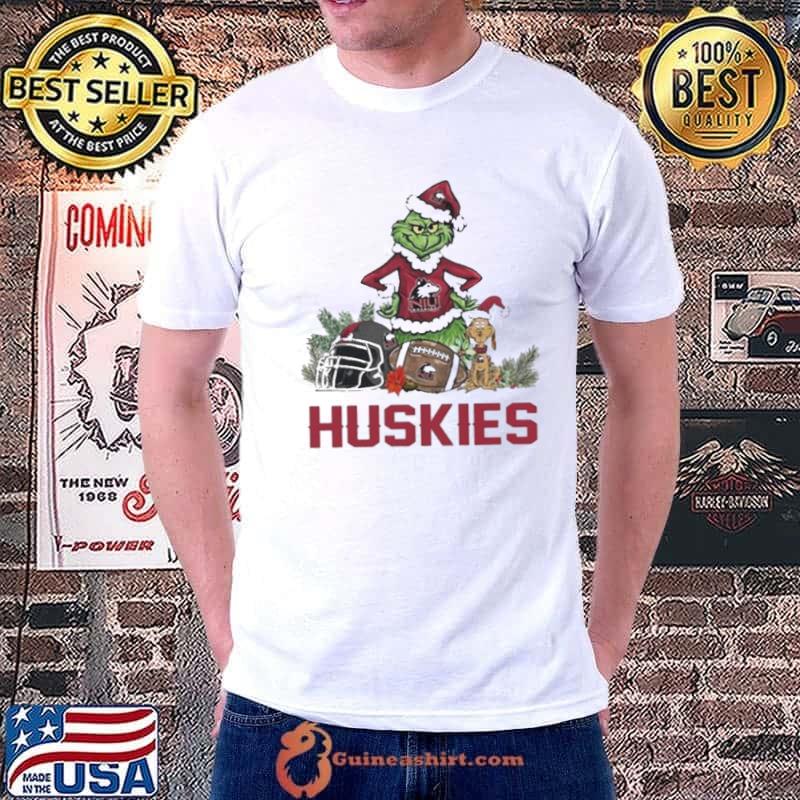 Northern Illinois Huskies Santa Grinch And Dog Merry Christmas Shirt