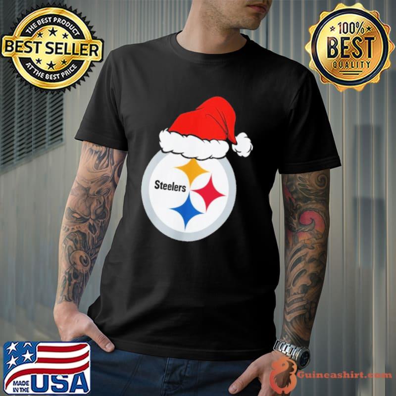 Official pittsburgh Steelers logo Santa Hat Christmas 2023 Shirt