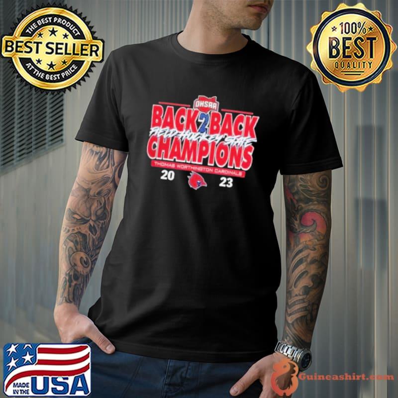 Ohsaa thomas worthington cardinals back 2 back champions field hockey state shirt