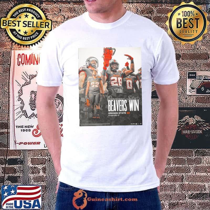 Oregon State Beavers Win 62 17 Stanford Cardinal Football 2023 Game Final Score Shirt