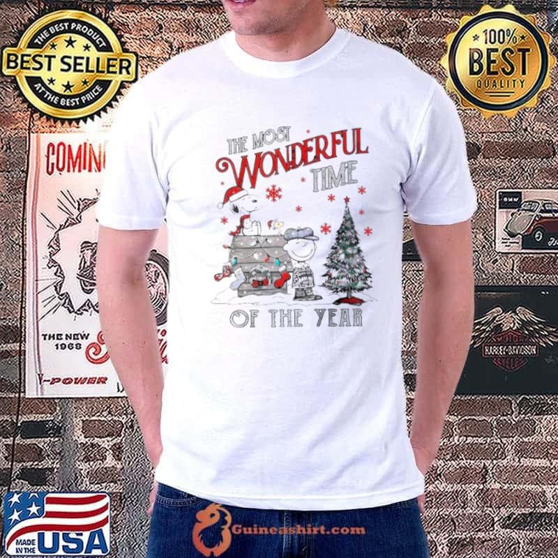 Peanuts Snoopy The Most Wonderful Time Of The Year Merry Christmas Shirt