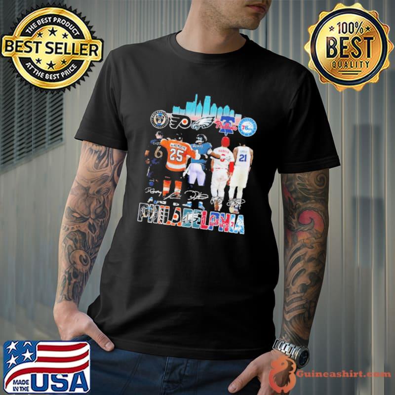 Philadelphia City Union Gazdag 06 Flyers Yan Riemsdyk 25 Eagles Hurts 01 Phillies Harper 03 76ers Embiid 21 Shirt