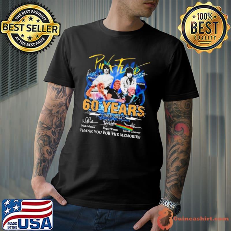 Pink Floyd 60 Years 1965 – 2025 Thank You For The Memories Signatures Shirt