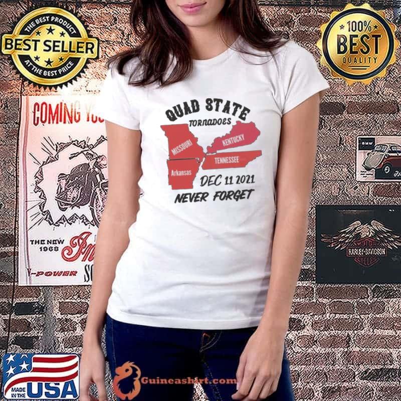 Quad State Tornado Kentucky Arkansas Missouri Tennessee Shirt Ladiestee