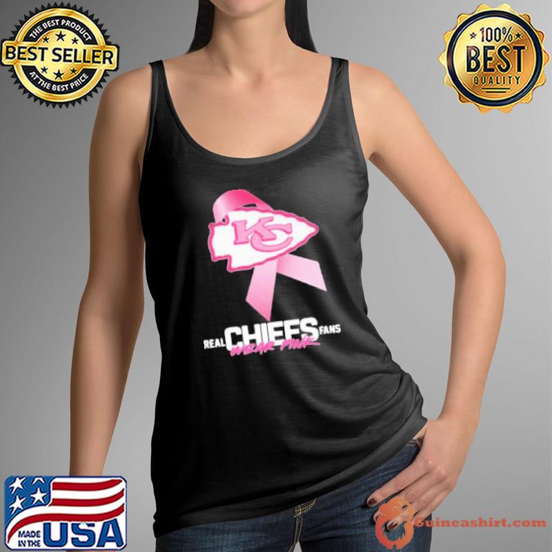 Real Chiefs Fans Wear Pink Logo Cancer Awareness Shirt Tank Top