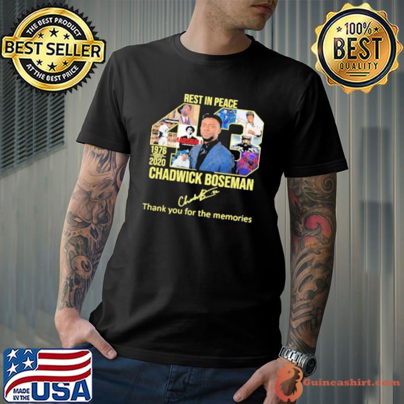 Rest In Peace 43 Rip Chadwick Boseman Thank You For The Memories Signature Shirt