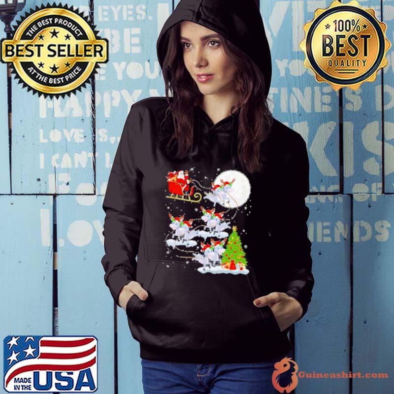 Santa Claus Reindeer Donkey Christmas Shirt Hoodie