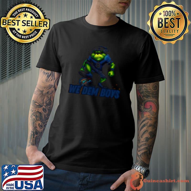 Santa Grinch Dallas Cowboys We Dem Boyz Miami Dolphins Christmas Shirt