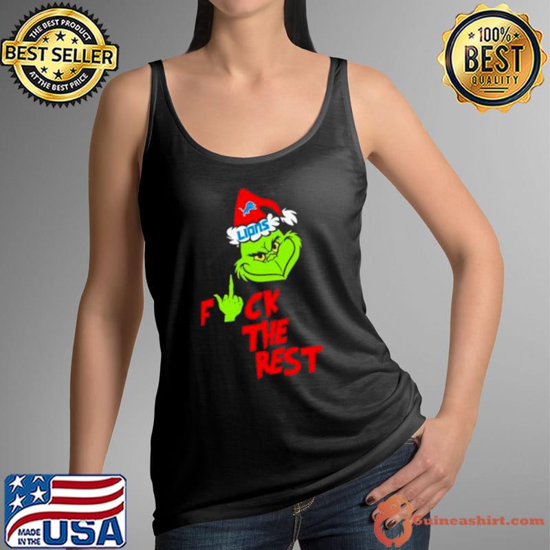 Santa Grinch Detroit Lions Fuck The Rest s Tank Top