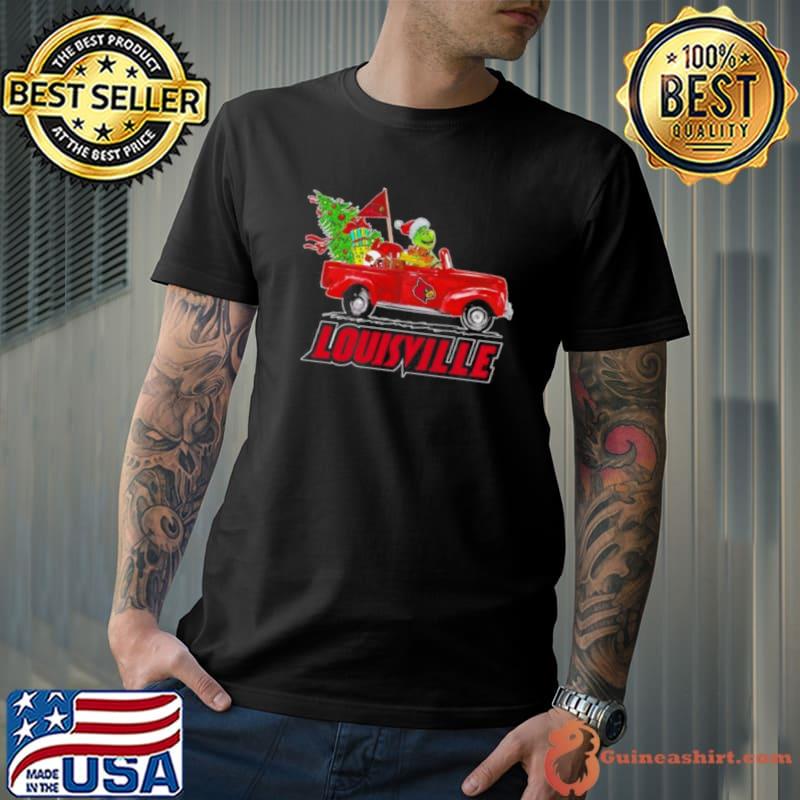 Santa Grinch Driving Car Louisville Cardinals Shirt