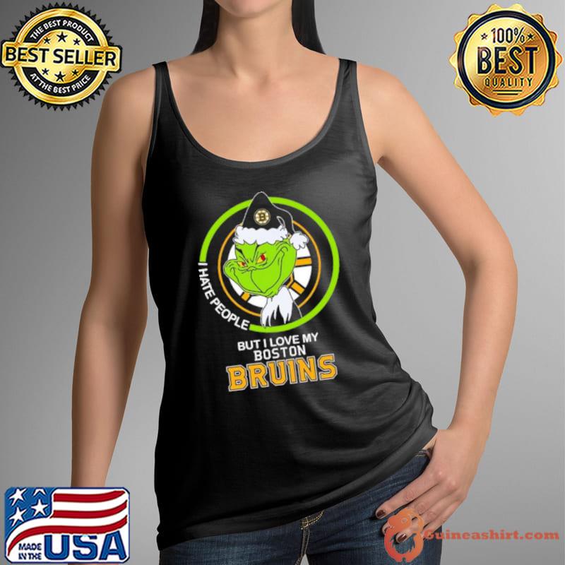 Santa Grinch I Hate People But I Love My Boston Bruins Hockey s Tank Top
