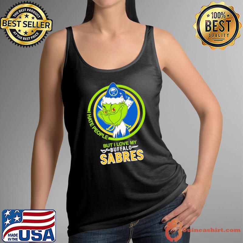 Santa Grinch I hate people but I love my Buffalo Sabres Merry Christmas s Tank Top