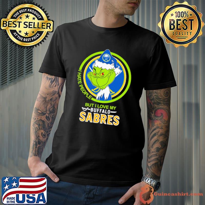 Santa Grinch I hate people but I love my Buffalo Sabres Merry Christmas shirt