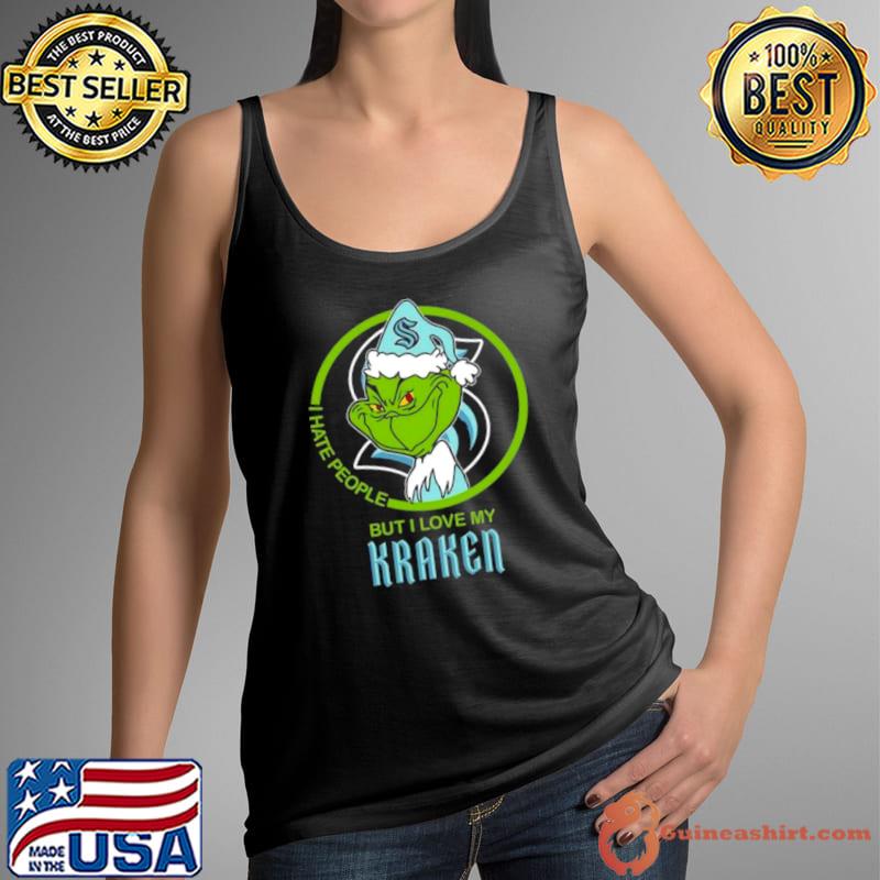 Santa Grinch I Hate People But I Love My Seattle Kraken 2023 s Tank Top