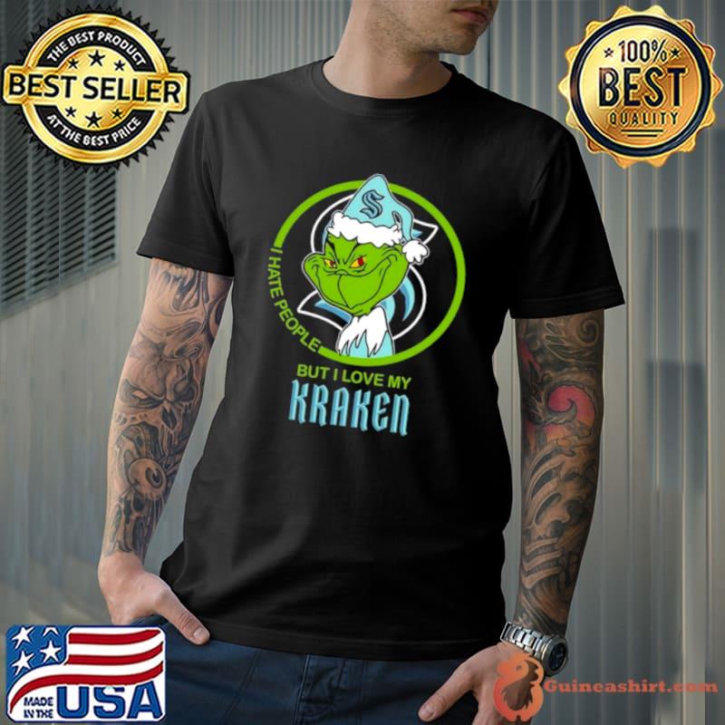 Santa Grinch I Hate People But I Love My Seattle Kraken 2023 shirt