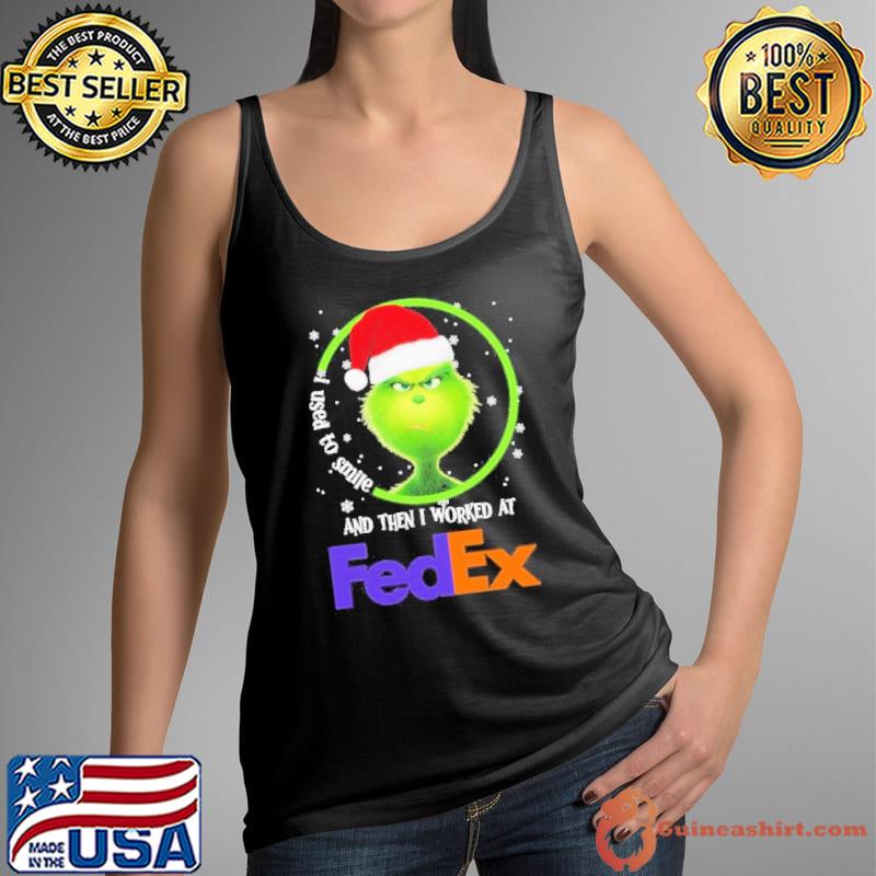 Santa Grinch I Used to Smile and then I Worked at Fedex Merry Christmas 2023 Shirt Tank Top