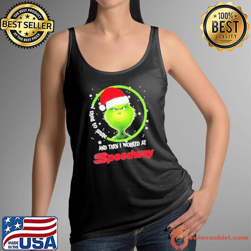 Santa Grinch I Used to Smile and then I Worked at Speedway Merry Christmas 2023 Shirt Tank Top