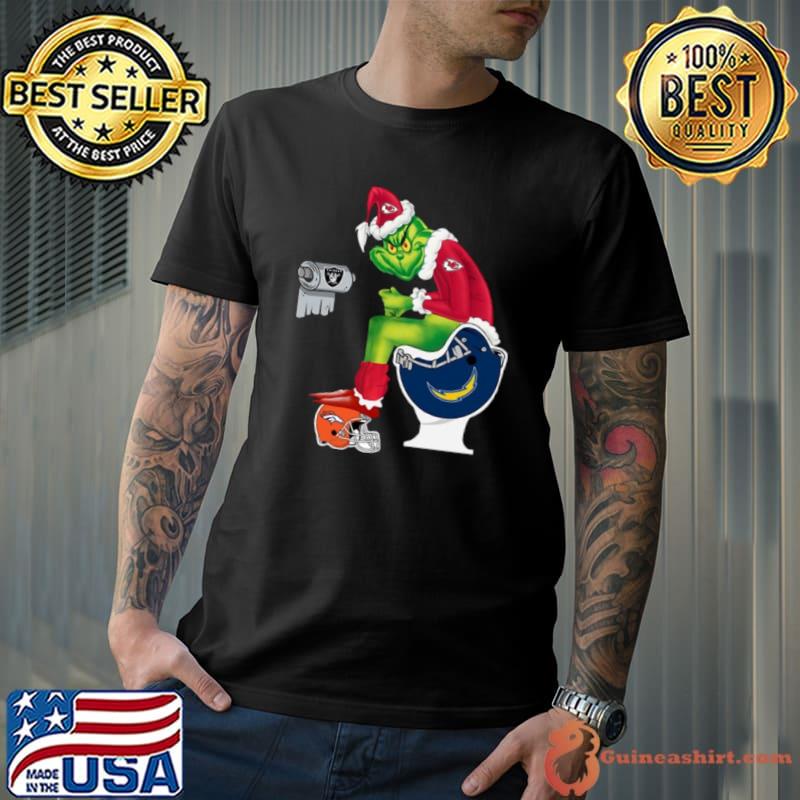 Santa Grinch Kansas City Chiefs toilet Christmas 2023 shirt
